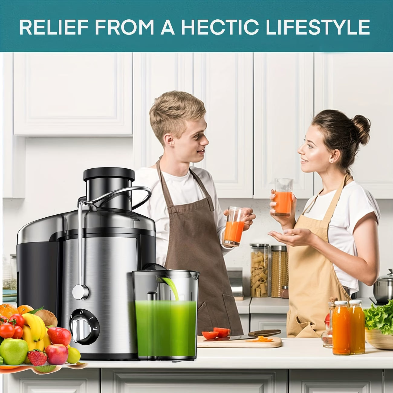 Multi-Function Centrifugal Juicer & Food Processor — 3-Inch Wide Mouth Juice Extractor with 3-Speed Settings, Fast Juicing