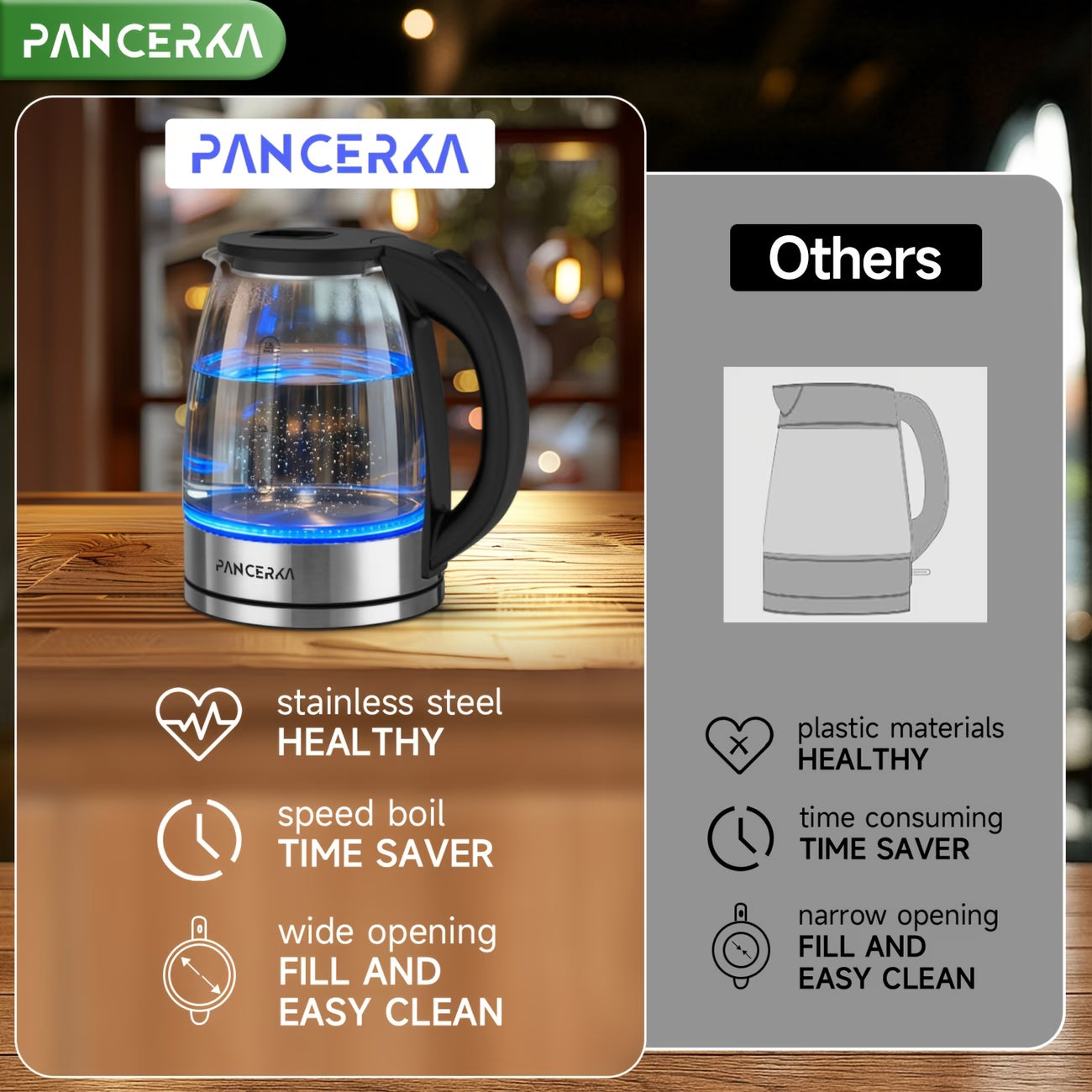1000W Electric Kettle — Fast Boil Stainless Steel Hot Water Boiler with Stainless Steel Filter, Auto Shut-Off & Boil-Dry Protection, BPA-Free, for Coffee & Tea — Black