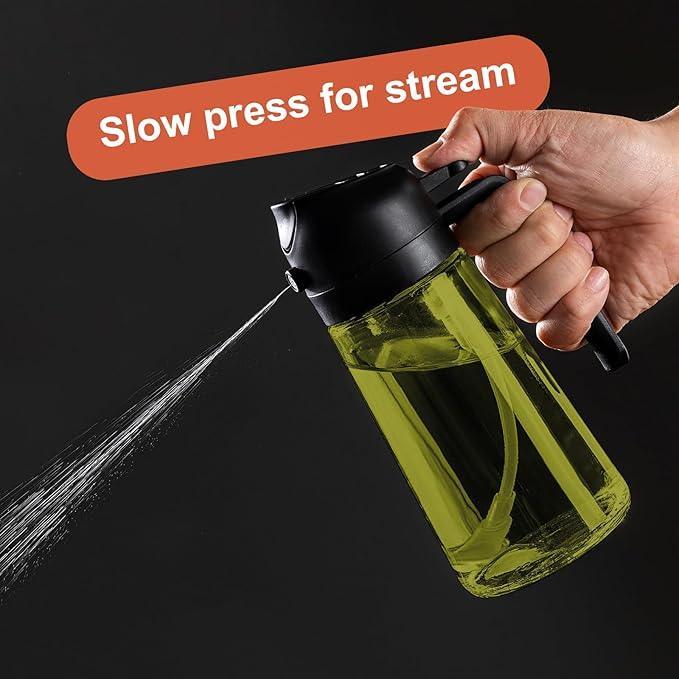 CXINYI 2-in-1 Glass Olive Oil Sprayer & Dispenser Bottle — 16oz/470ml