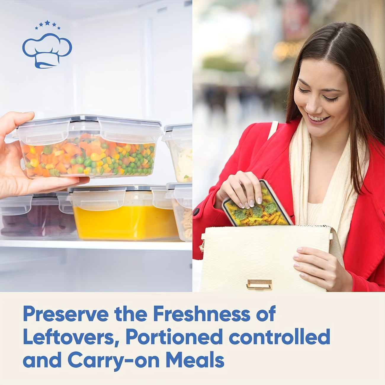 Airtight Food Storage Containers Set — 12/24/48 Piece | BPA-Free Meal Prep Containers with Lids, Labels & Marker | For Kitchen, Pantry, Lunch & Snack Organization