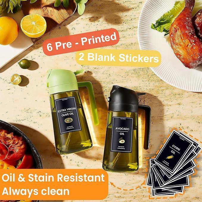 CXINYI 2-in-1 Glass Olive Oil Sprayer & Dispenser Bottle — 16oz/470ml