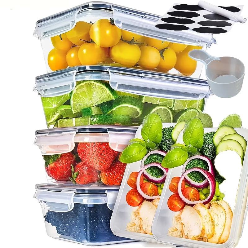 Airtight Food Storage Containers Set — 12/24/48 Piece | BPA-Free Meal Prep Containers with Lids, Labels & Marker | For Kitchen, Pantry, Lunch & Snack Organization